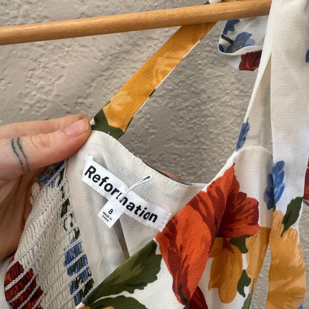 EUC Reformation Niara Floral Mini Dress in Formosa Crepe - Picture 7 of 7